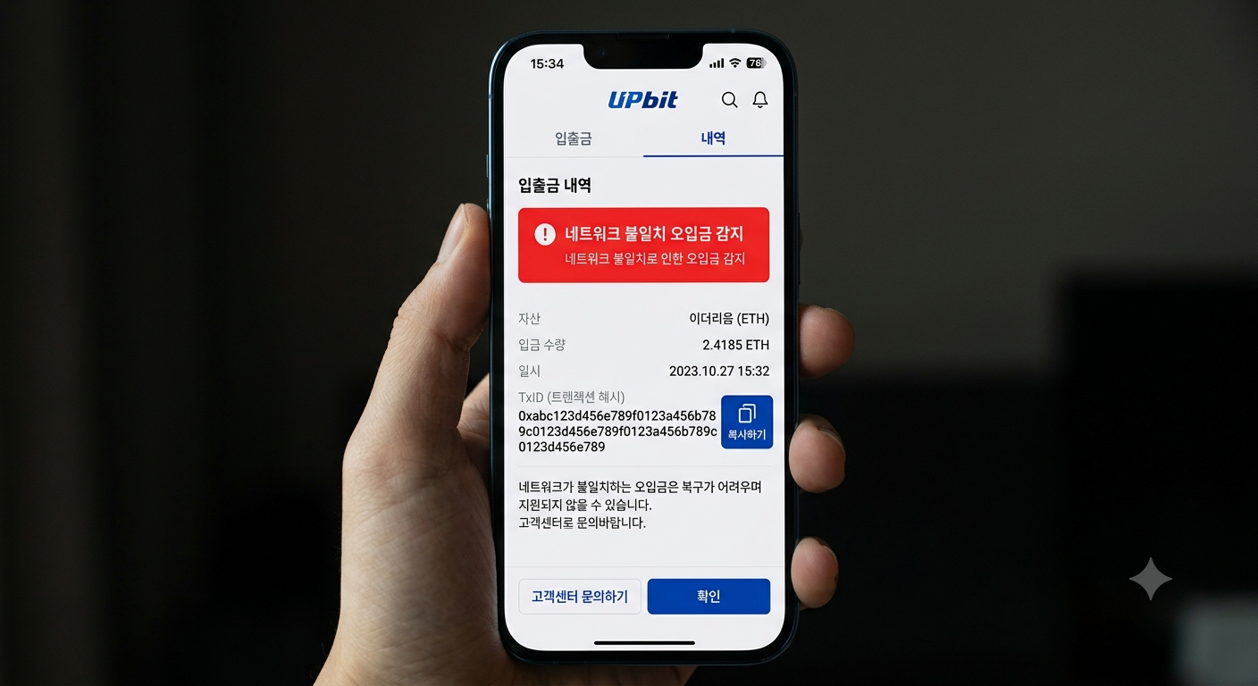 업비트 착오송금 반환 신청용 트랜잭션 해시 TxID 복사 방법
