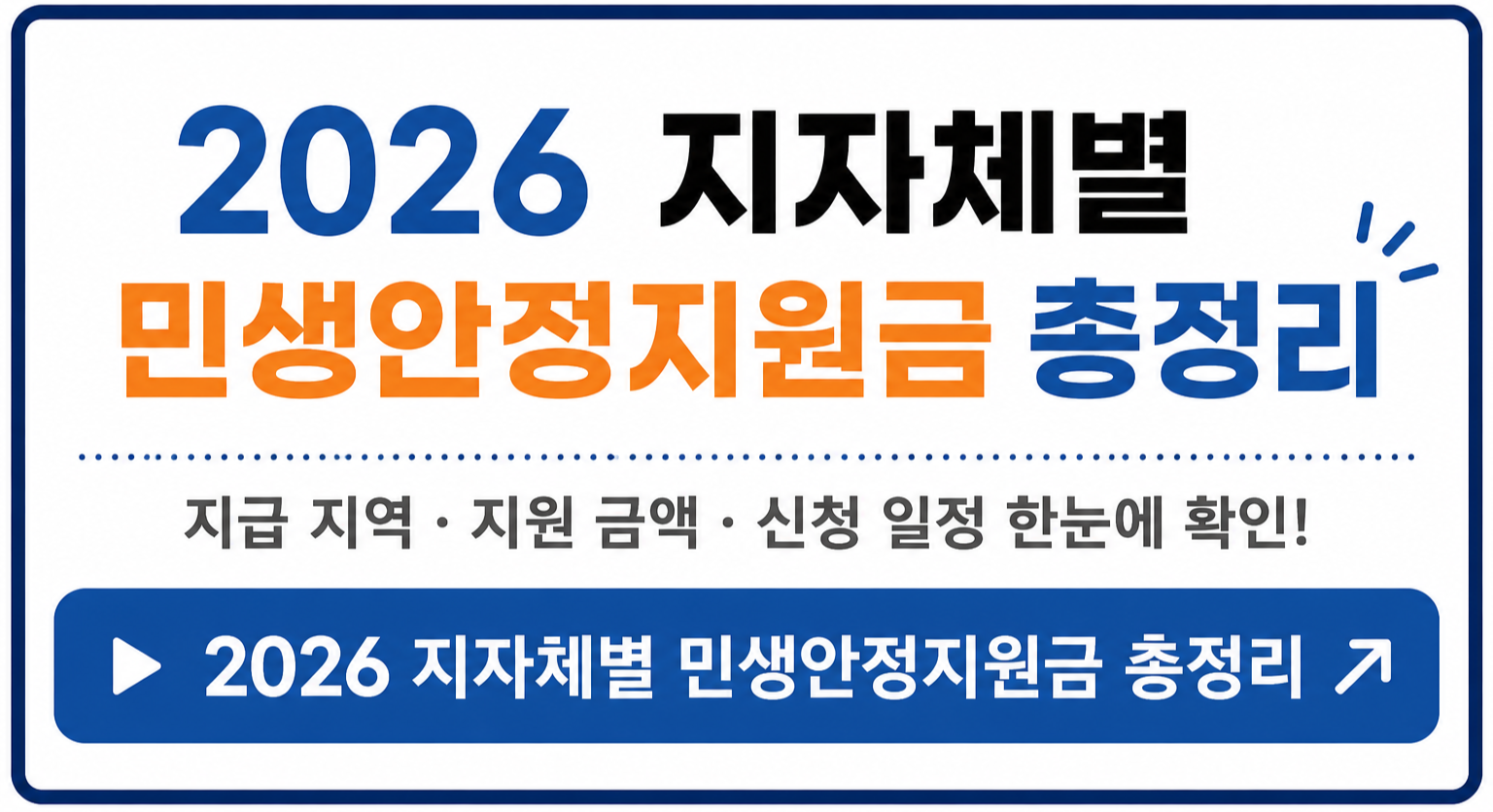 2026 지자체별 민생안정지원금 총정리