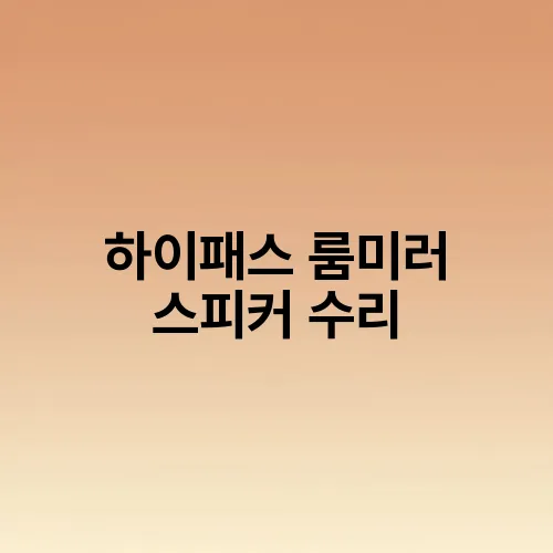 하이패스 룸미러 스피커 수리