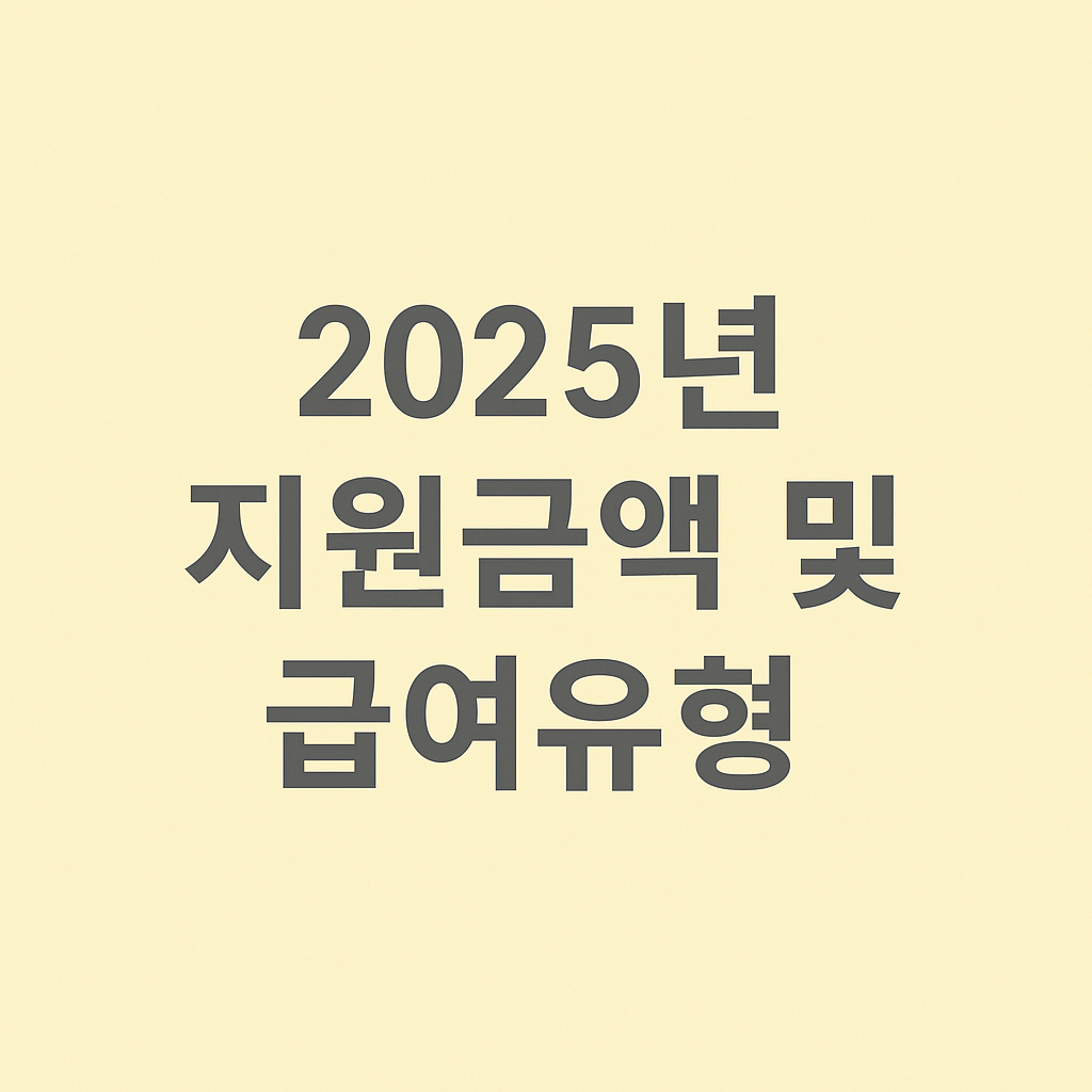 2025년 지원금액 및 급여유형