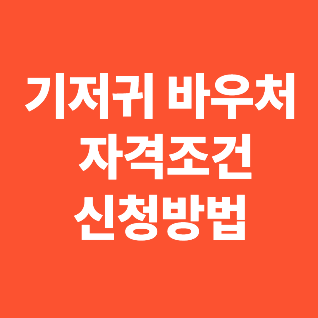 기저귀 바우처 자격조건 신청방법