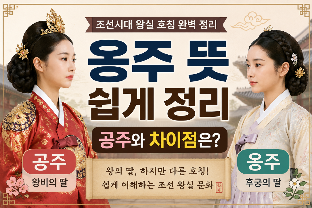 옹주 뜻 쉽게 정리|공주와 차이·조선시대 왕실 호칭까지