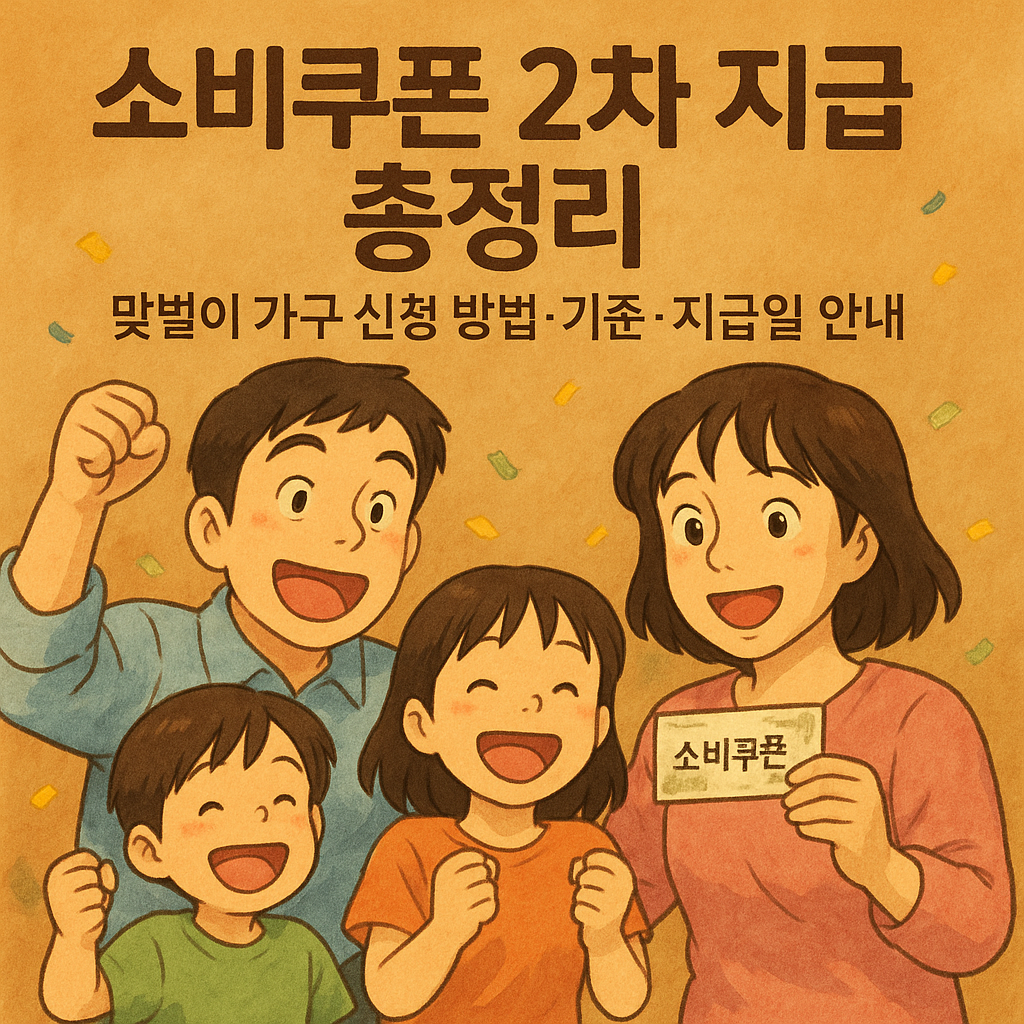 소비쿠폰 2차 지급 총정리｜맞벌이 가구 신청 방법&middot;기준&middot;지급일 안내