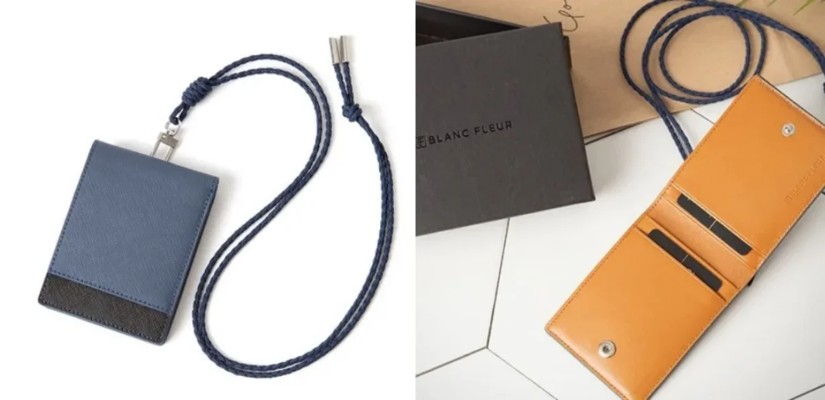 블랑 플뢰르 카드 지갑 목걸이