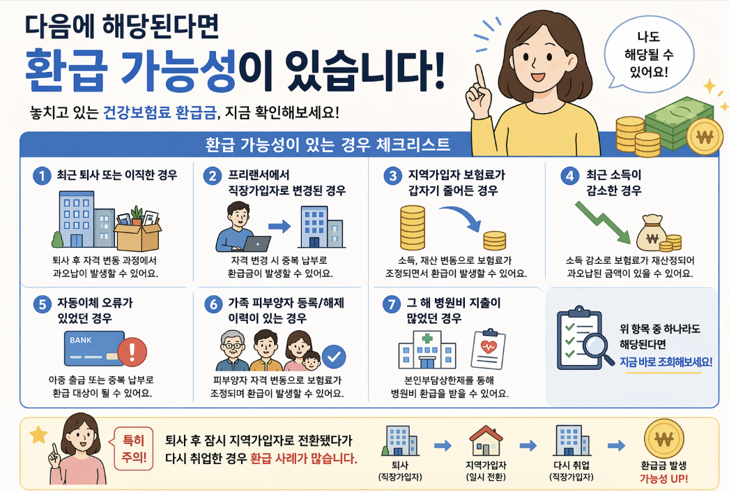 건강보험료 환급금 조회 신청 방법 모바일 앱 확인 인포그래픽