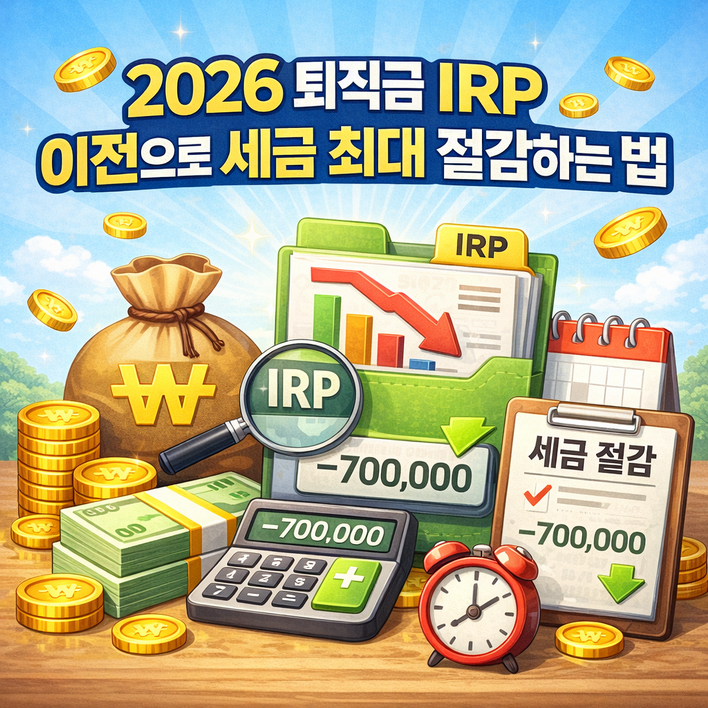 2026 퇴직금 IRP 이전으로 세금 최대 절감하는 법