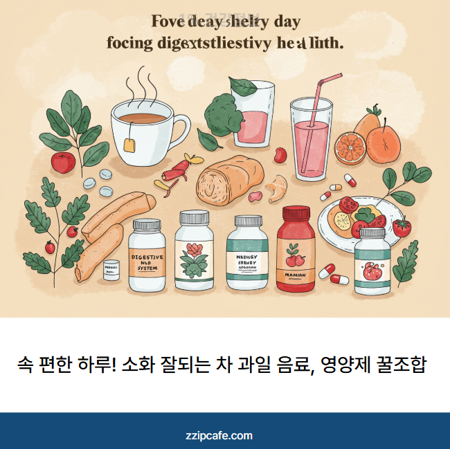 속 편한 하루! 소화 잘되는 차 과일 음료, 영양제 꿀조합 총정리