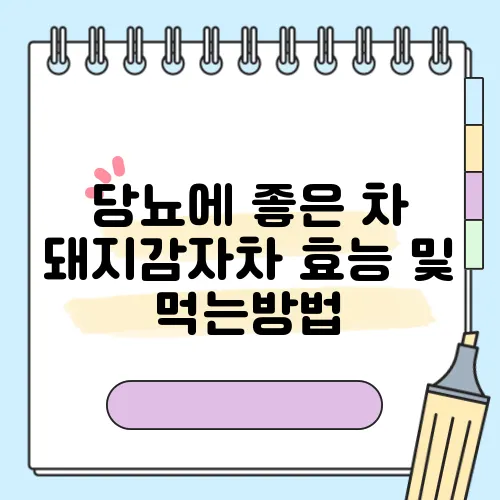 당뇨에 좋은 차 돼지감자차 효능 및 먹는방법