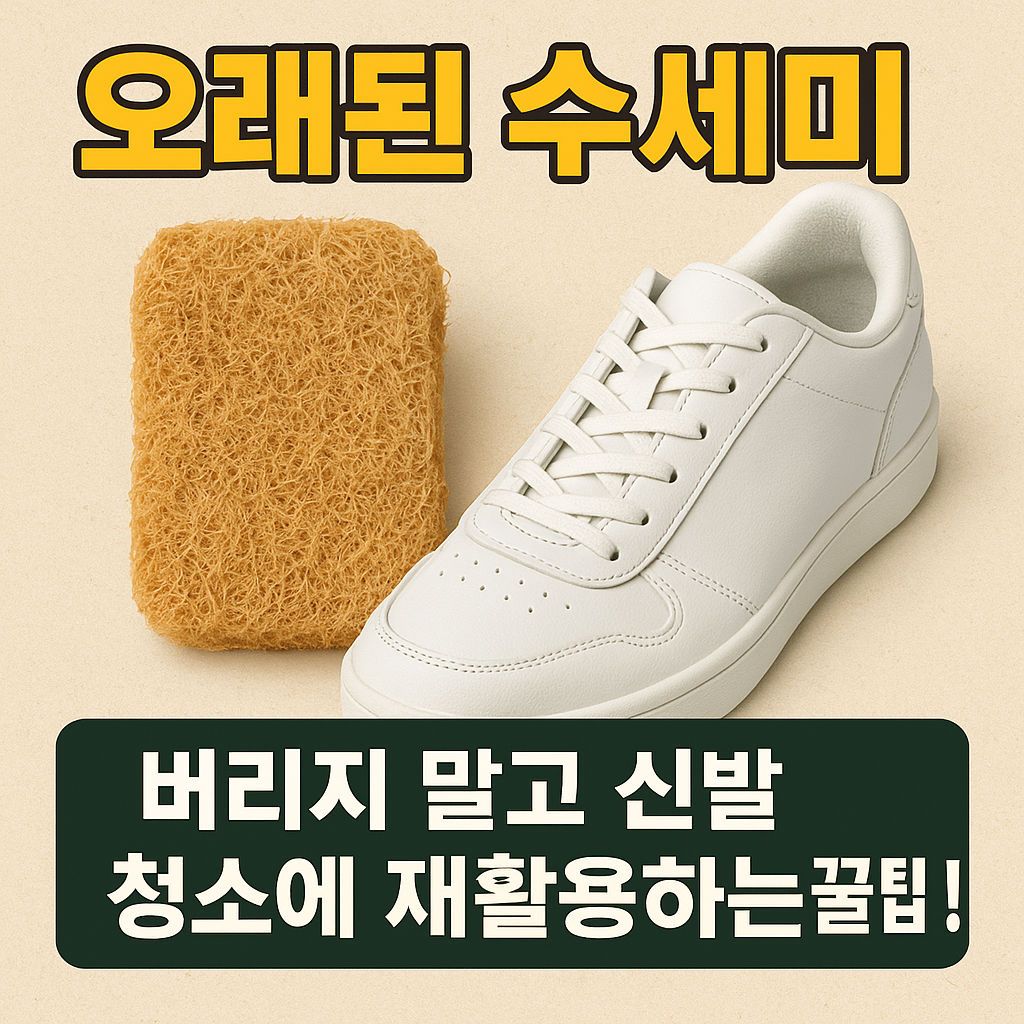 오래된 수세미, 버리지 말고 신발 청소에 재활용하는 꿀팁!