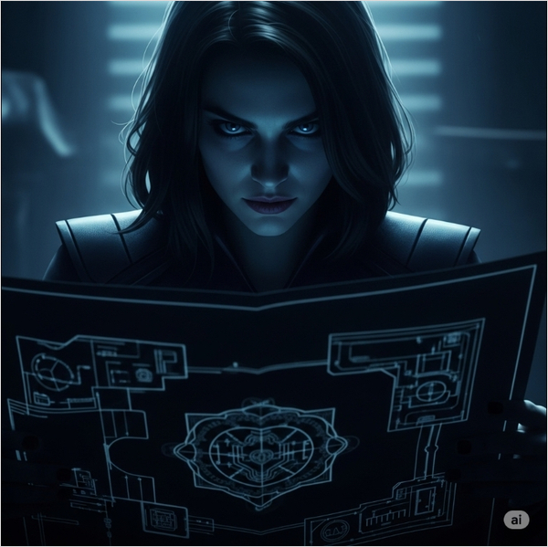 "내가 슈퍼빌런이라면, 내 악행 계획과 비극적 배경은 무엇일까?"상징 이미지