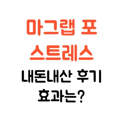 마그랩 포 스트레스 내돈내산 후기, 마시는 마그네슘 효과는