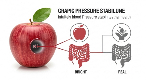 혈압 안정과 장 건강을 상징하는 그래픽
