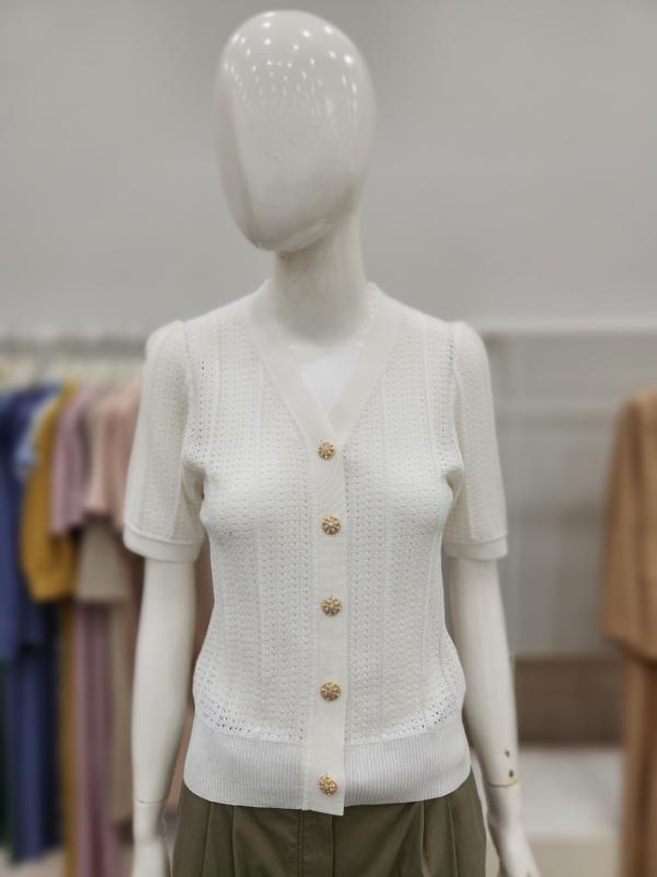 더아이잗 메탈사 배색 펀칭 가디건 IN5M1CD77