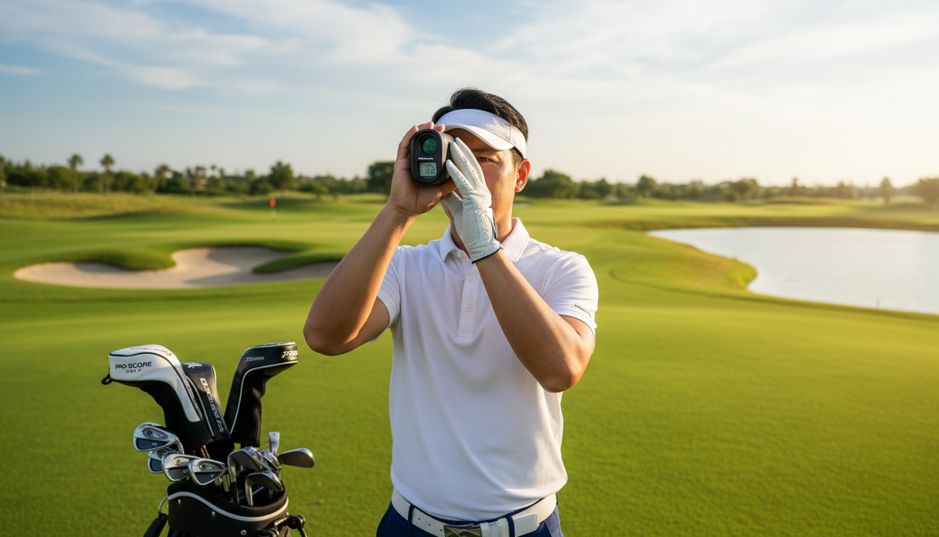 골프 거리측정기 사용모습