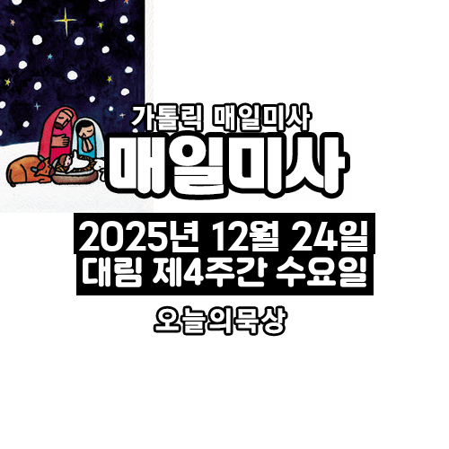 2025년 12월 24일 매일미사 대림 제4주간 수요일 오늘의 묵상
