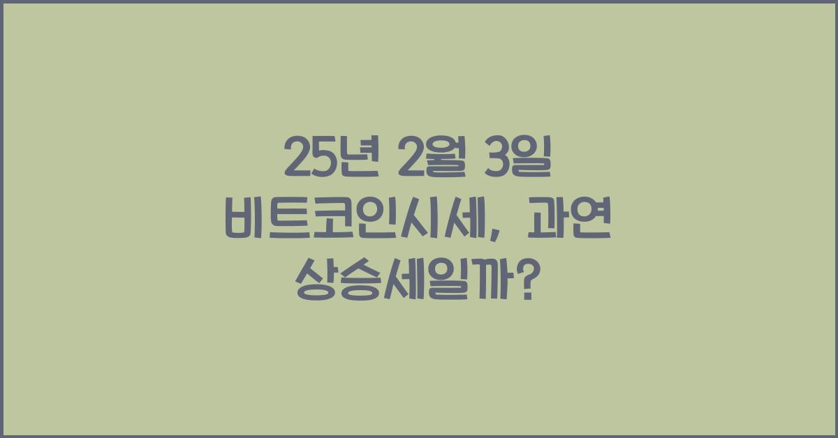 25년 2월 3일 비트코인시세