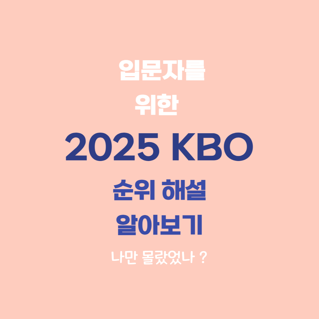 입문자를 위한 2025 KBO 순위 해설