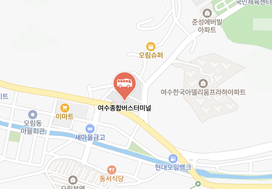 여수종합버스터미널 위치-지도