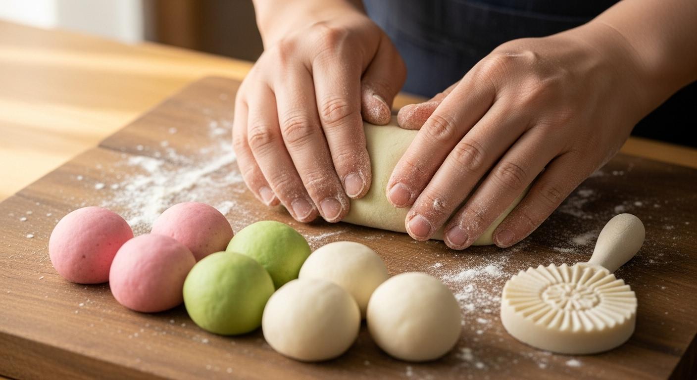송편만들기 익반죽