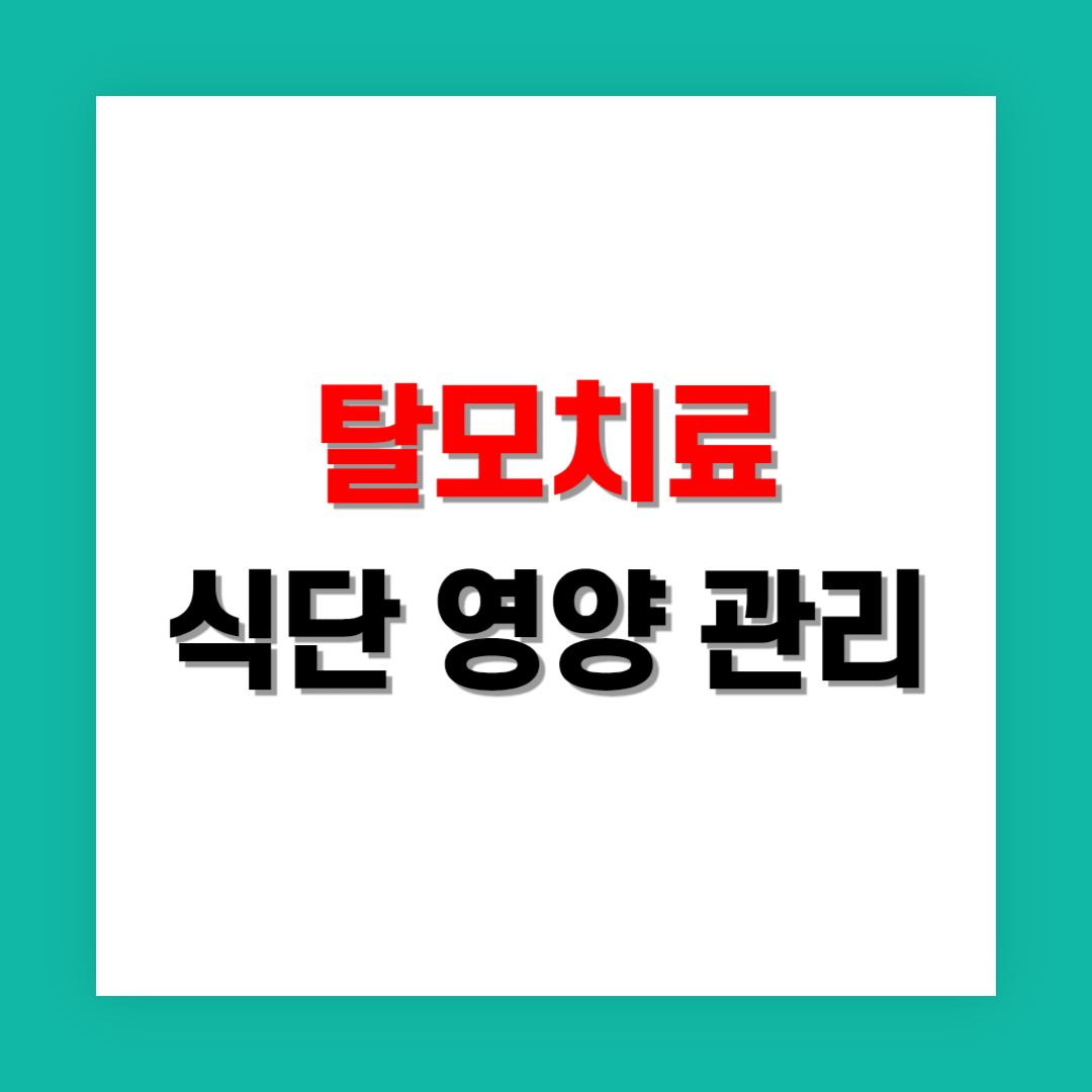 탈모 치료와 과학적으로 식단 영양 관리