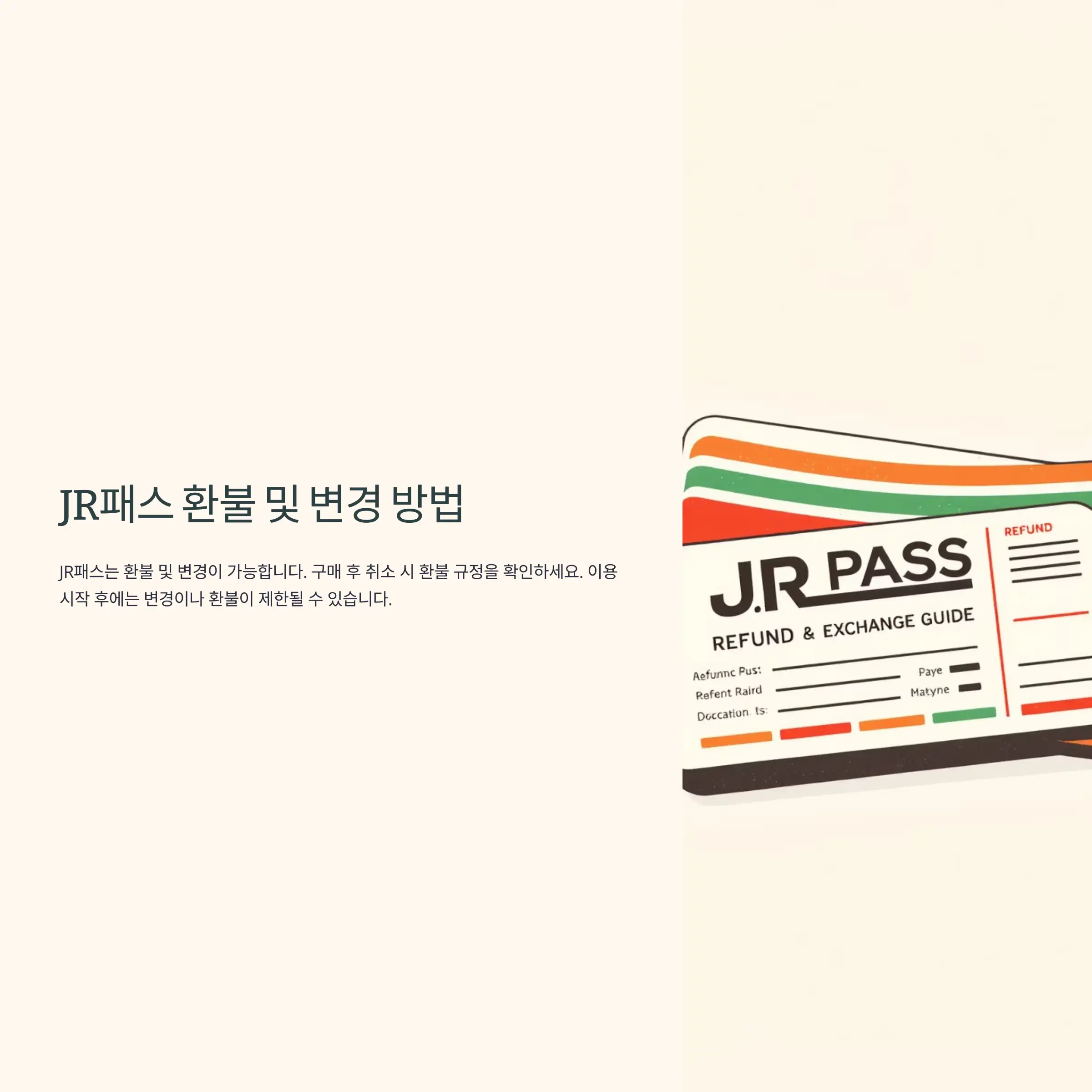 JR패스 취소 방법