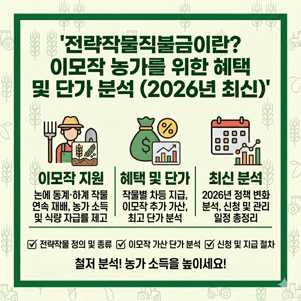 전략작물직불금 관련 인포그래픽