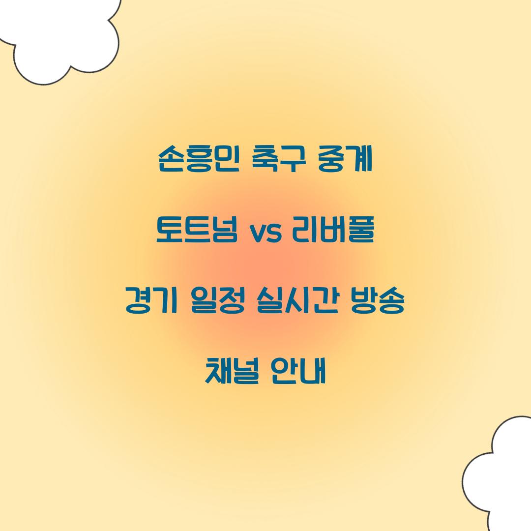 손흥민 축구 중계