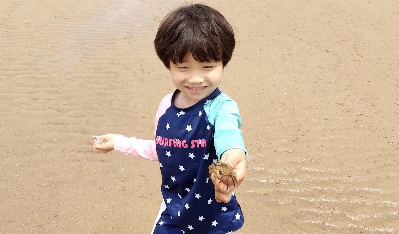 조금 더 큰 꽃게를 잡은 쿠웅이