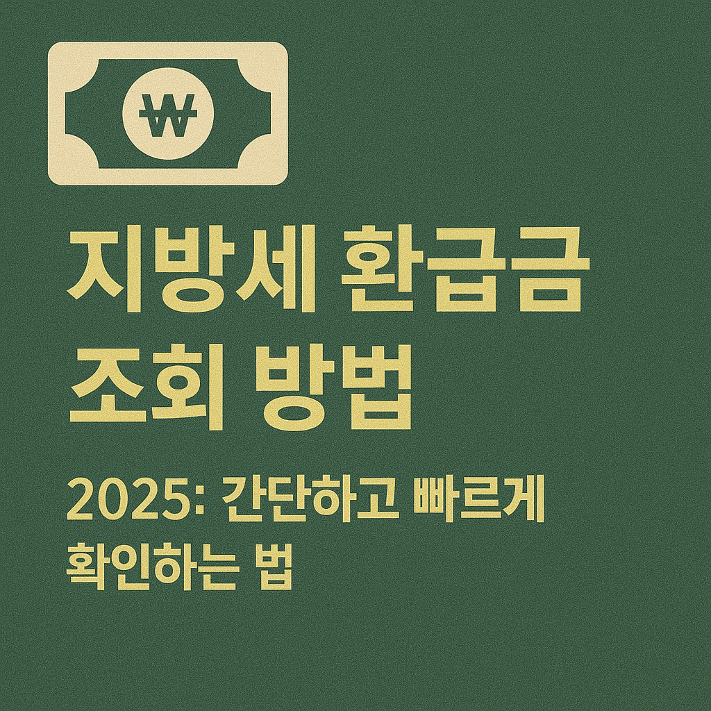 지방세 환급금 조회 방법 2025: 간단하고 빠르게 확인하는 법
