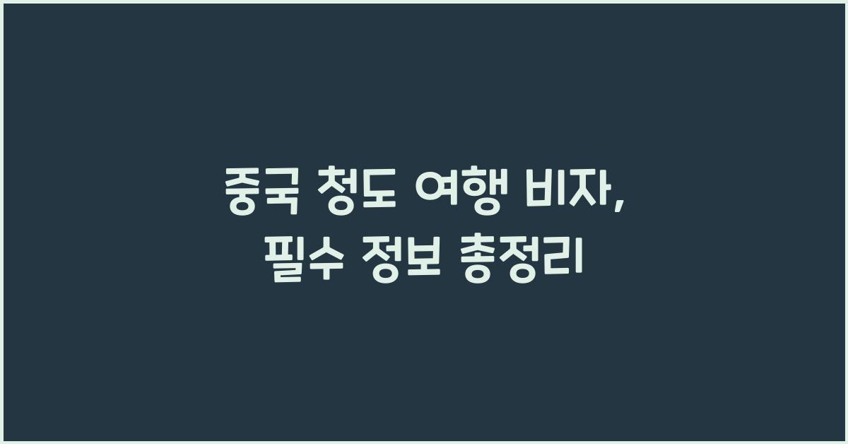 중국 청도 여행 비자