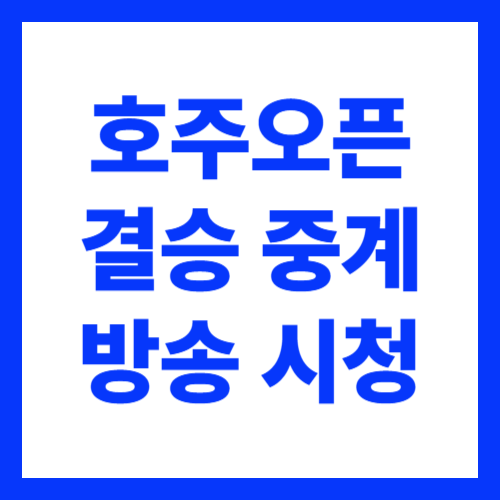 호주오픈 남자 단식 결승전 실시간 중계 방송 시청하기
