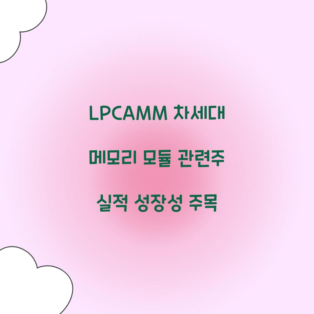 LPCAMM 차세대 메모리 모듈 관련주