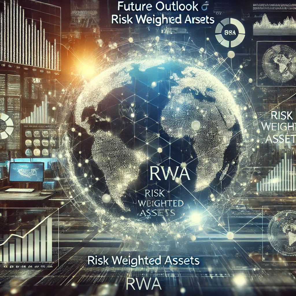위험가중자산(RWA)의 전망을 보여주는 이미지로, 금융 리스크 평가의 중요성을 강조합니다