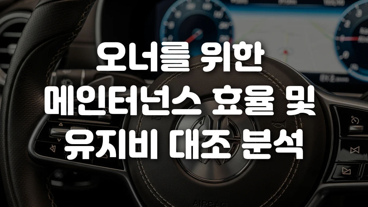 오너를 위한 메인터넌스 효율 및 유지비 대조 분석