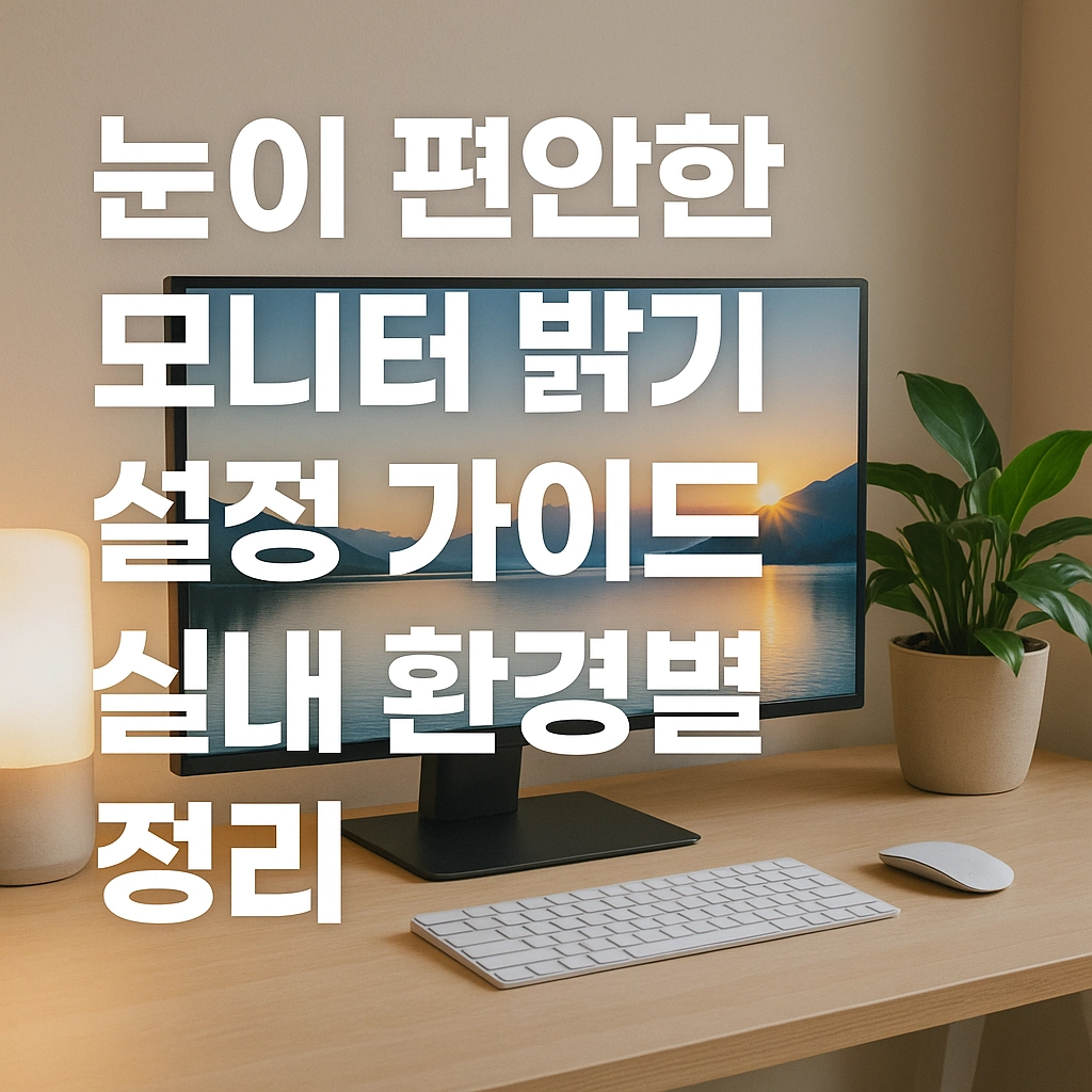 눈이 편안한 모니터 밝기 설정 가이드, 실내 환경별 정리