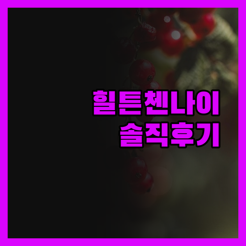 힐튼 첸나이, 솔직 후기 최고의 선택