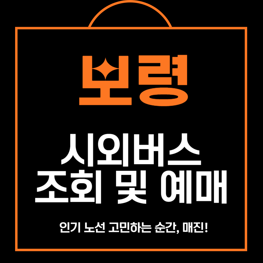 보령 시외버스 시간표 조회 및 예매 방법 안내