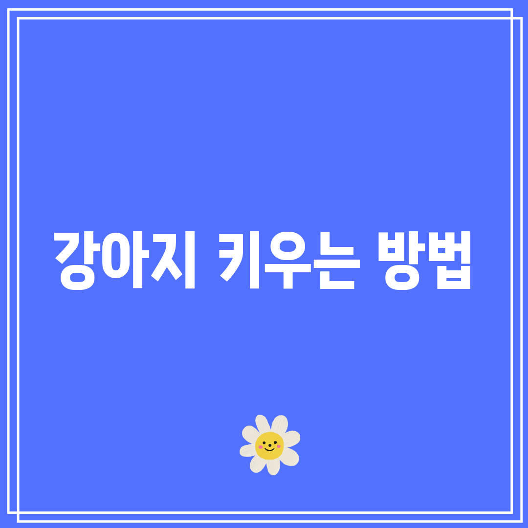 강아지 키우는 방법