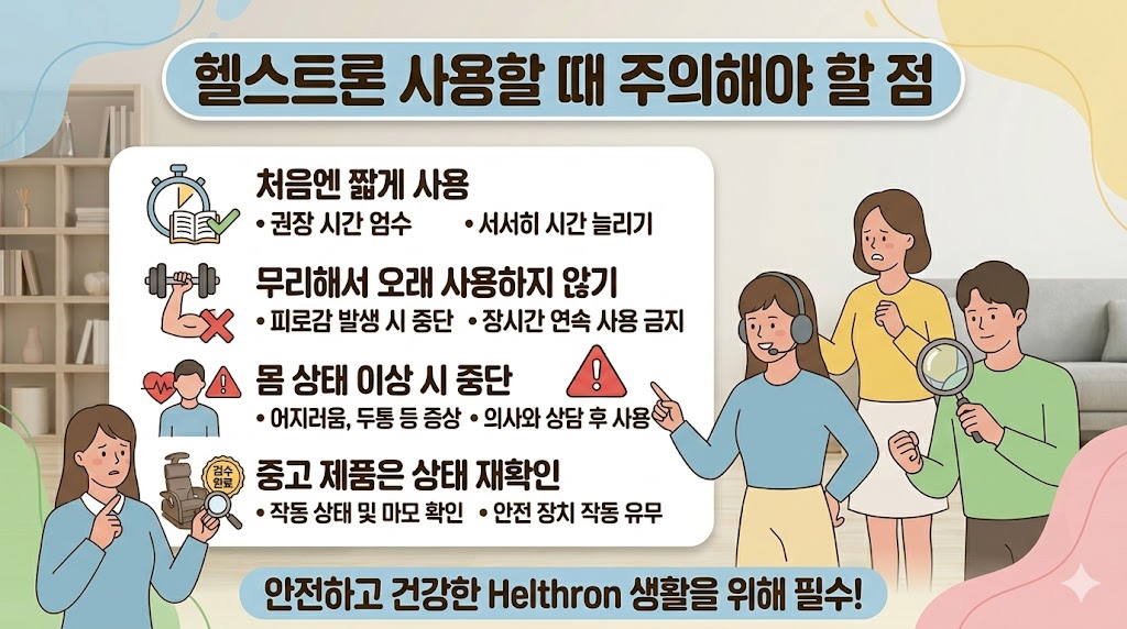 헬스트론 사용할 때 주의해야 할 점