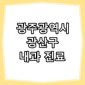 광주광역시 광산구 호흡기, 내과 진료 하는 동네 병원