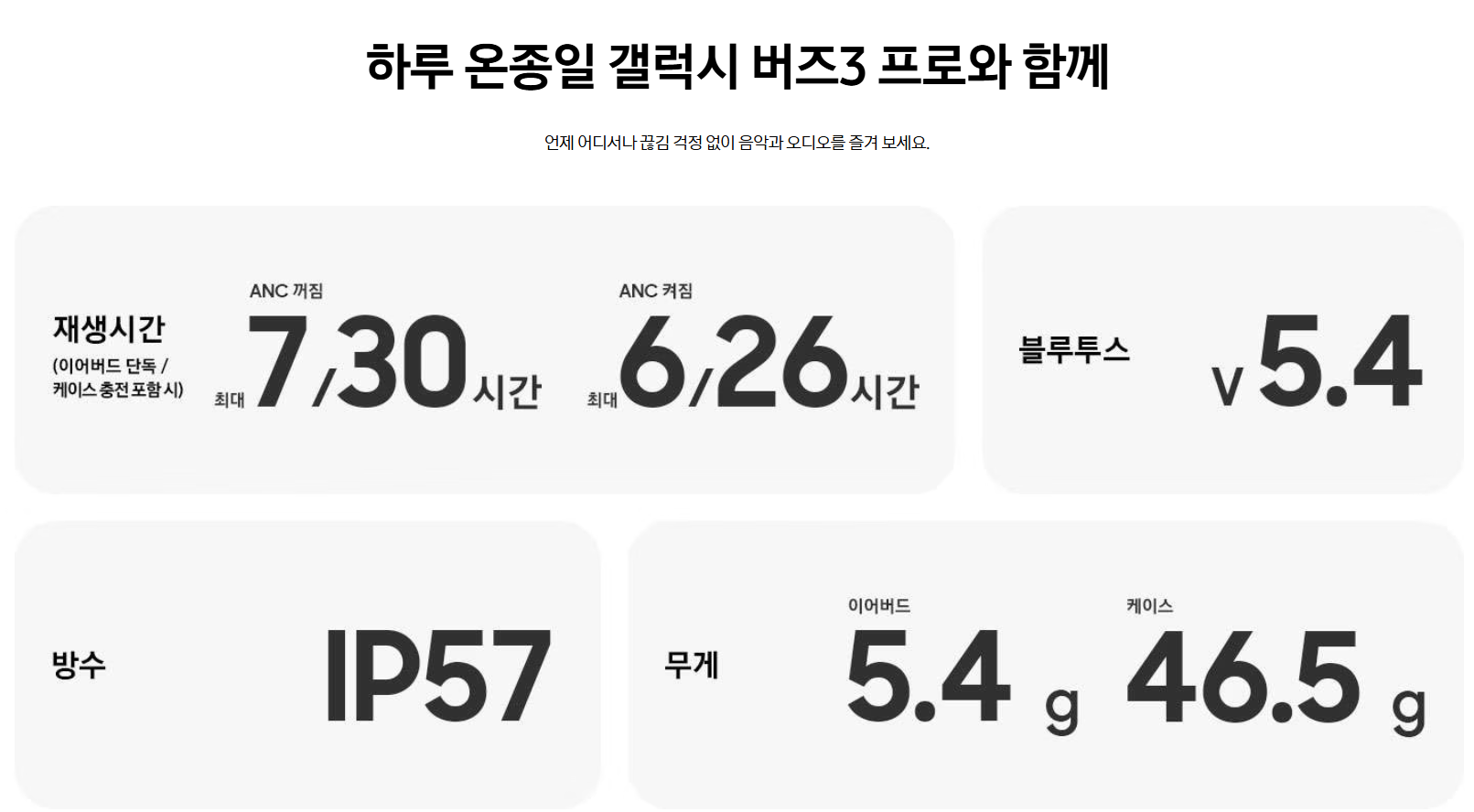 버즈3 프로 시간