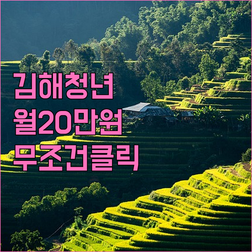 김해 청년 월세 20만원 지원 대상자..