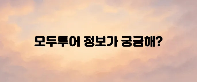 모두투어 여행사 홈페이지 바로가기