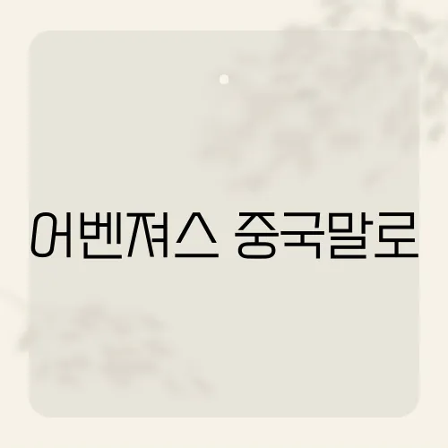 어벤져스 중국말로, 현지에서 불리는 특별한 이름은?​​