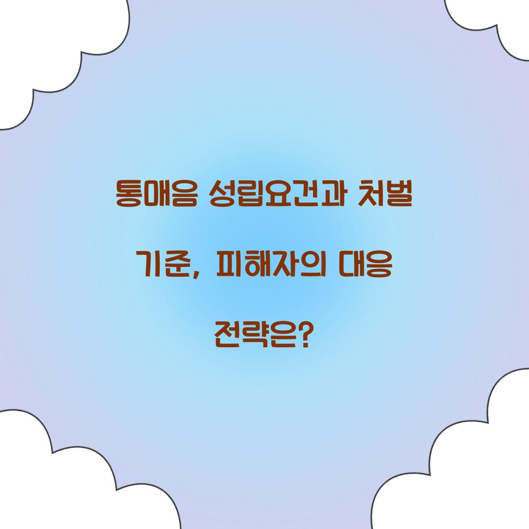 통매음 성립요건과 처벌 기준