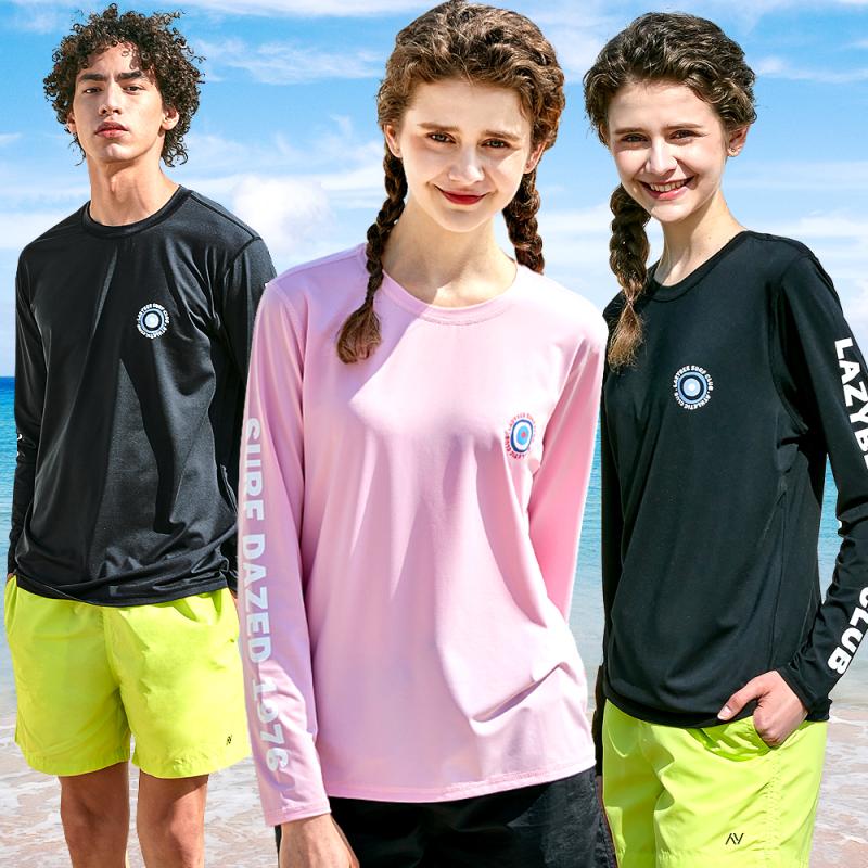 레이지비 루즈핏 빅사이즈 래쉬가드 서프 레터링 (남녀선택)