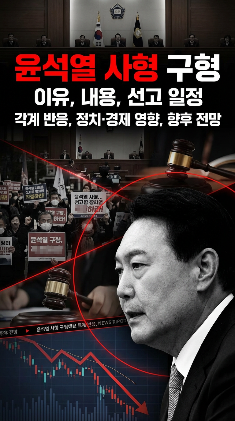 윤석열 사형 구형 이유, 내용, 선고 일정, 각계 반응, 정치,경제 영향, 향후 전망