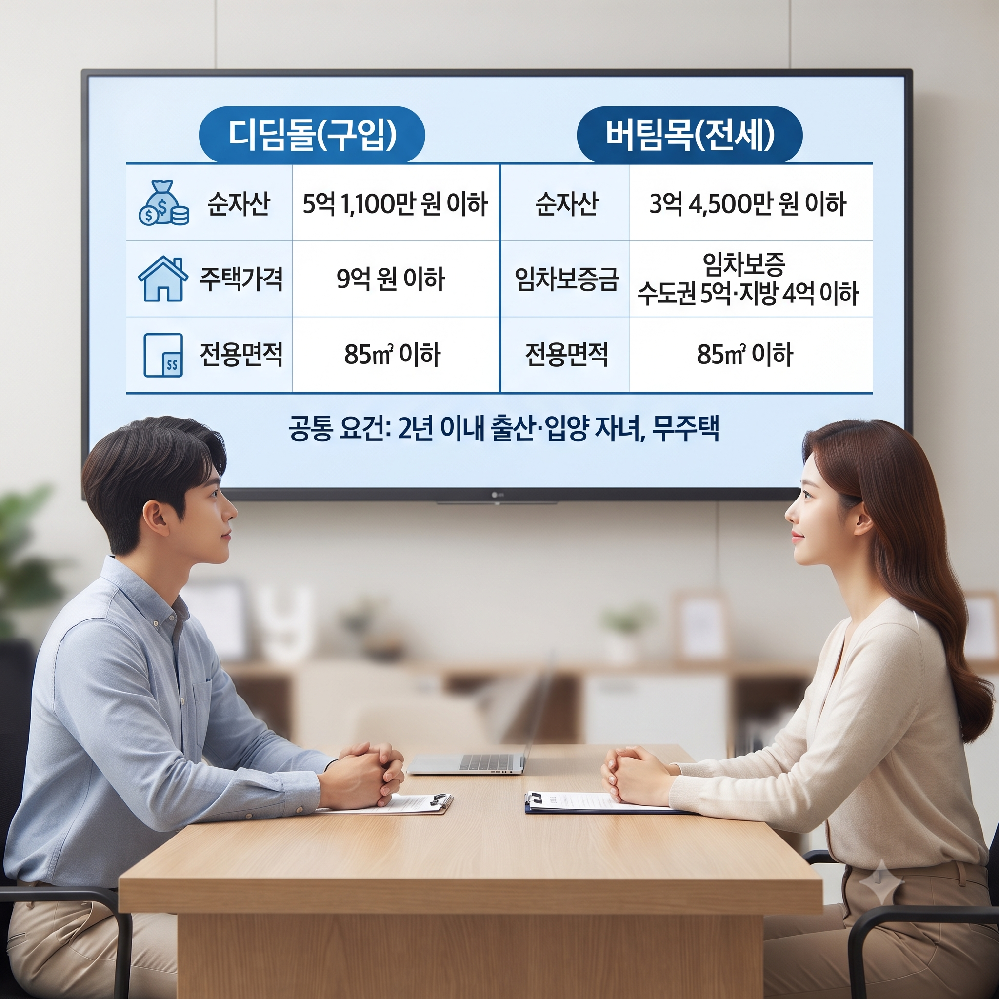 "나에게 맞는 대출 상품은?" - 신생아특례 [버팀목 vs 디딤돌] 차이점 비교