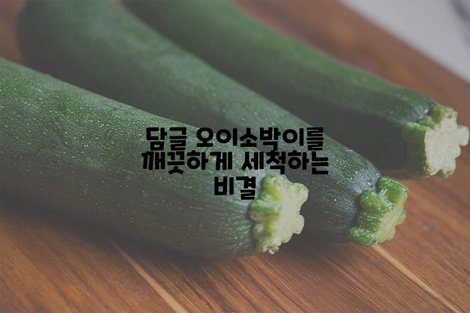 담글 오이소박이를 깨끗하게 세척하는 비결
