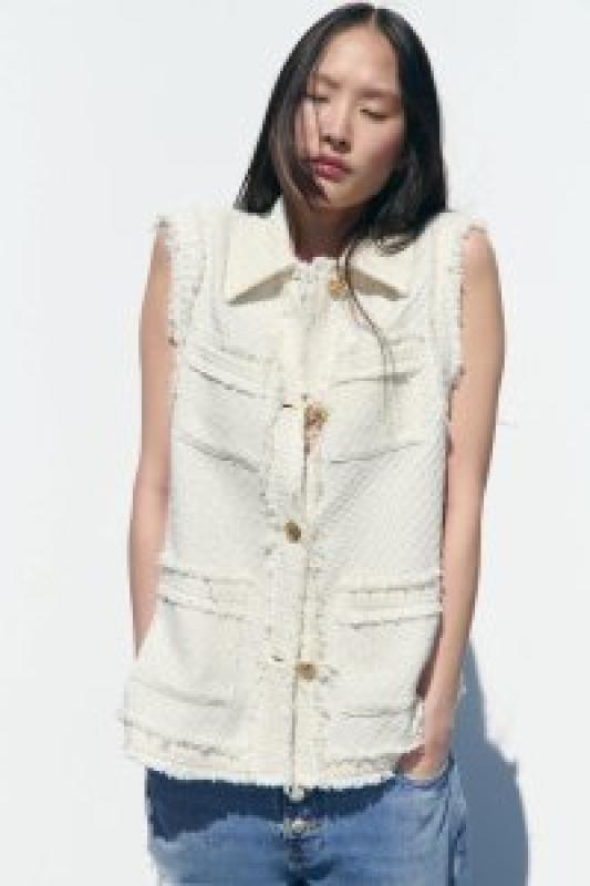 자라 여성 조끼 수트조끼 민소매 봄 여름 트위드 조끼